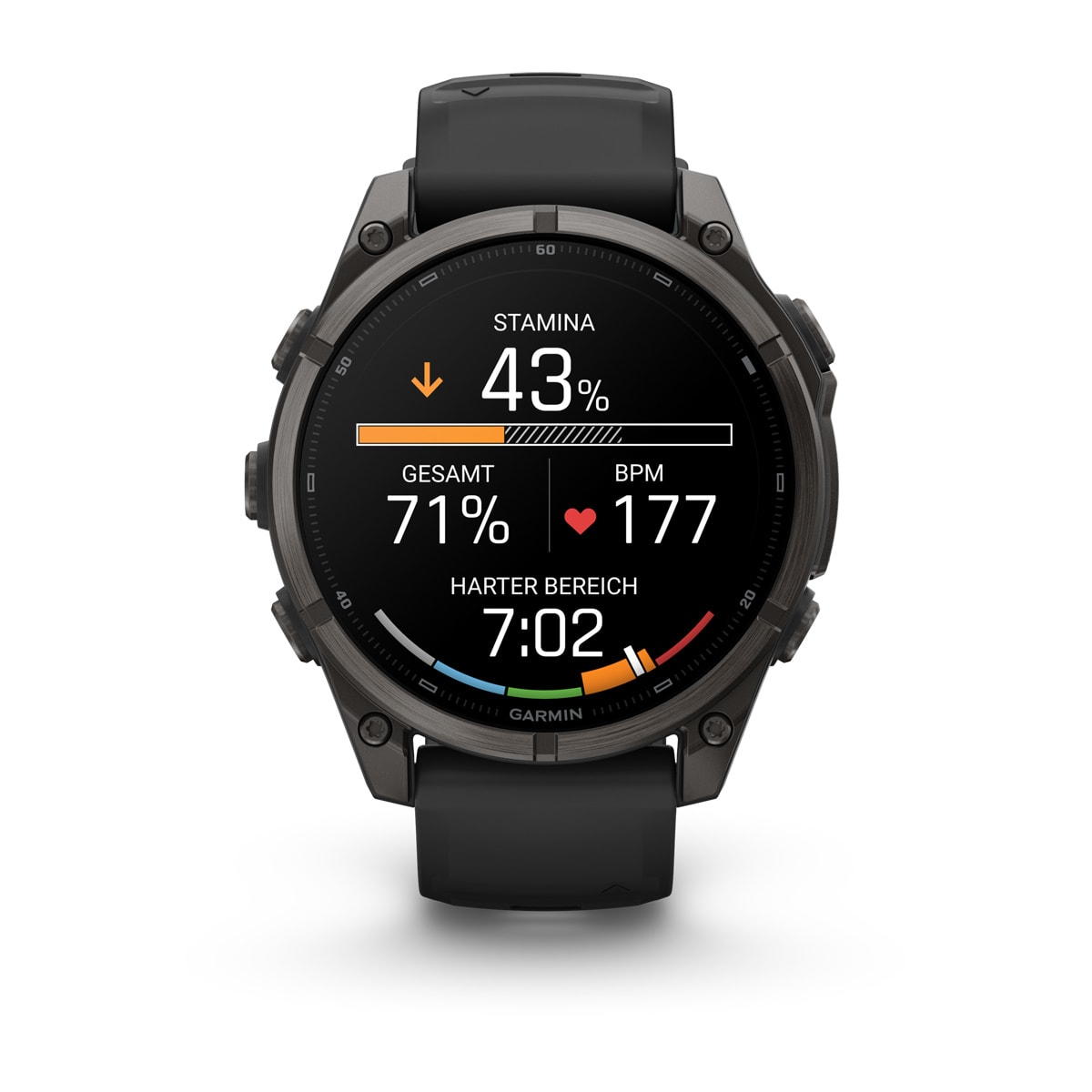 Garmin fēnix® 9 - 47 mm AMOLED Sapphire Black/Carbon Gray DLC Titanium with Black Silicone Band 010-04762-11