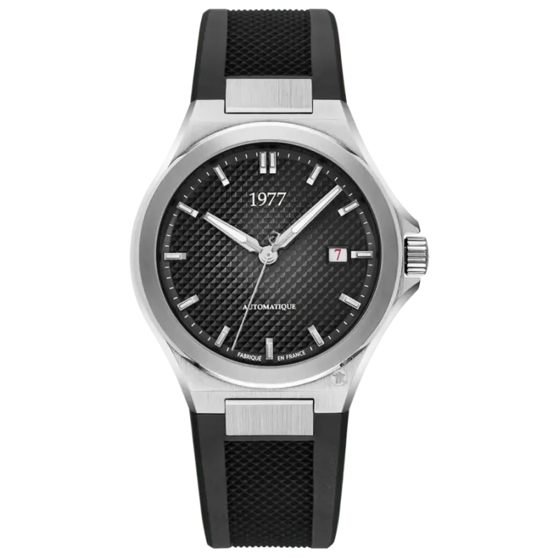 1977 ARSENE Automatik, 41 mm, Zifferblatt Schwarz, Kautschukband FKM Schwarz, Men's Watch 1977P02133