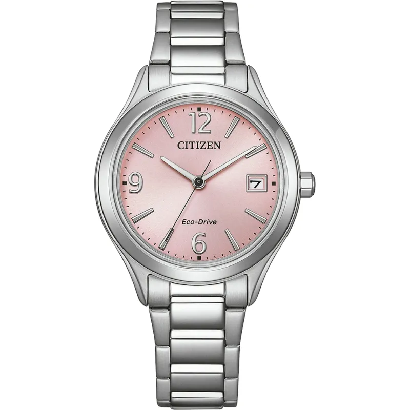 Citizen Eco-Drive Analog Quartz, Stainless Steel Pink, 33.5mm Women's Watch FE6121-67X
