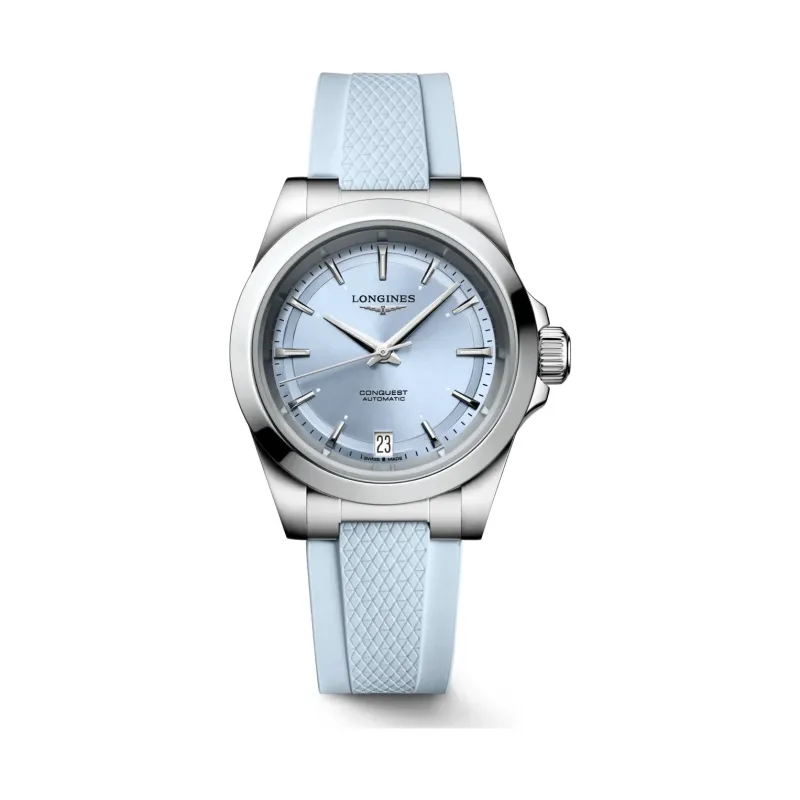 Longines Conquest Blau blue rubber strap 34 mm Women’s Watch L3.430.4.92.9