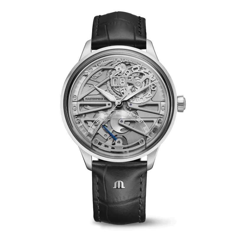 Maurice Lacroix 1975 Master Grand Date Retrograde, automatic watch, leather strap, men's watch 758008-SS001-090-2