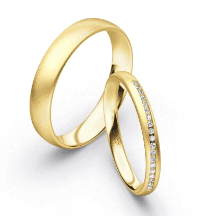 First Individual Love 3D Yellow – Two pair of wedding rings Rauschmayer 73-02046 / 72-02046