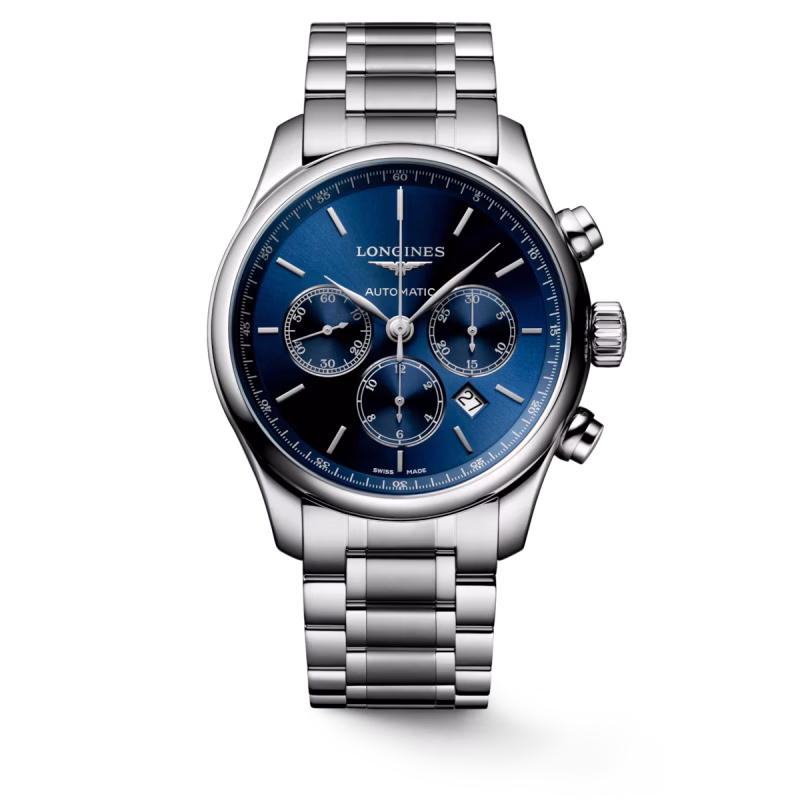 Longines Master Collection Chronograph Blue Stainless Steel Bracelet Men's Watch L2.859.4.92.6