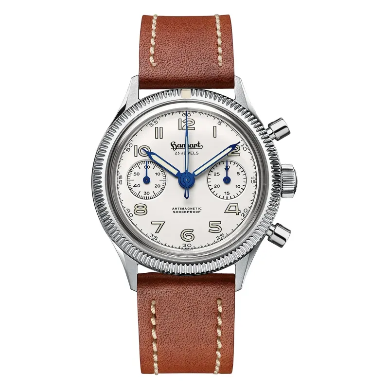 Hanhart 417 ES Moby Dick 39 mm Leather Strap Light Brown Men's Watch H701.202-8210