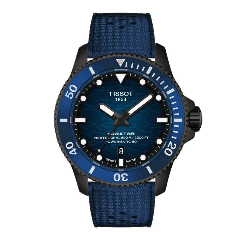 Tissot Seastar 2000 Automatic, 44mm, blue dial, rubber strap Men's watch T120.907.37.041.00
