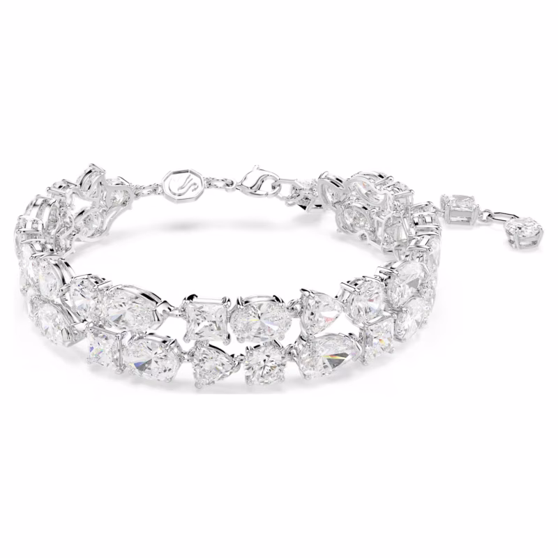Swarovski Mesmera Bracelet, Various Cuts, White, Rhodium-plated