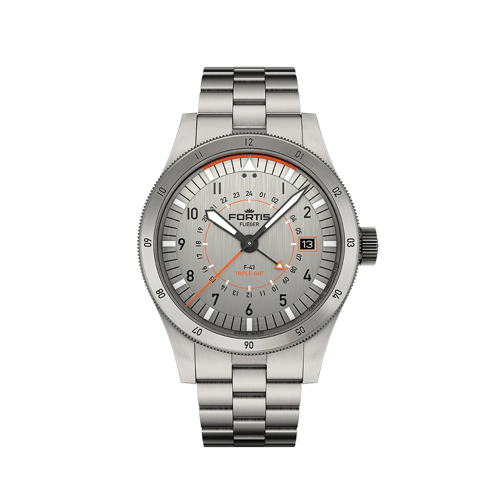 Fortis FLIEGER F-43 Triple-GMT Titanium Men's Watch F4260002