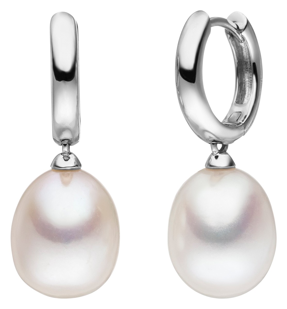 Adriana hoop earrings with freshwater pearls white gold U8-9-51