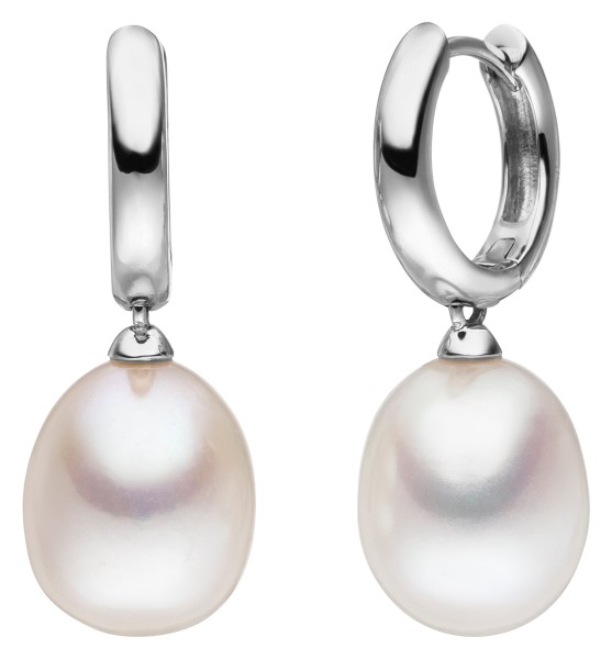 Adriana hoop earrings with freshwater pearls white gold U8-9-51