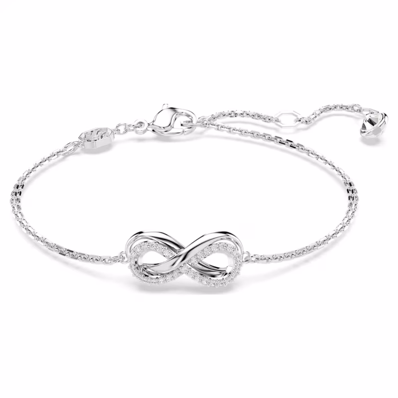 Swarovski Hyperbola Infinity Bracelet, White, Rhodium Plated