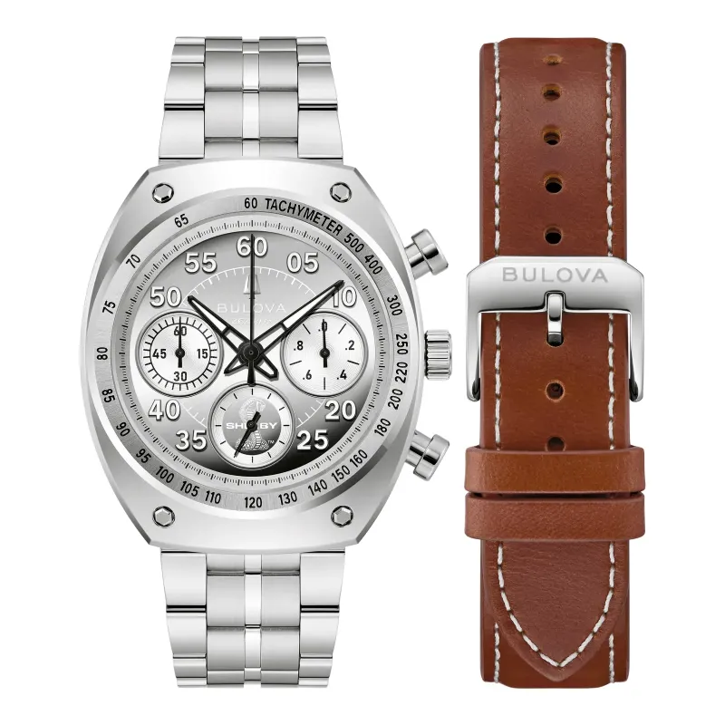 Bulova SHELBY Racer Chronograph Limited Edition Stainless Steel Men's Watch 96K118
