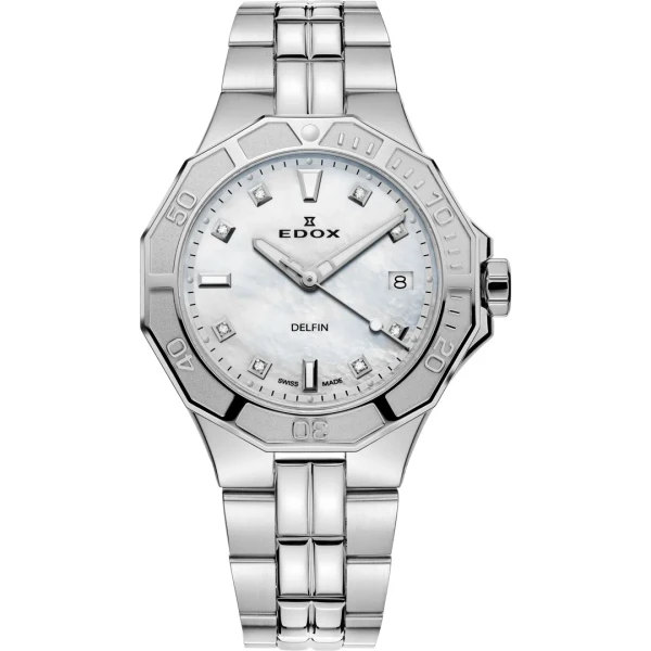Edox Delfin Diver Date Lady Women's Watch 53020 3M NADN