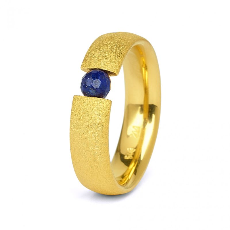 Bernd Wolf rings Enno Lapislazuli, 24-karat gold plated, sterling silver 925