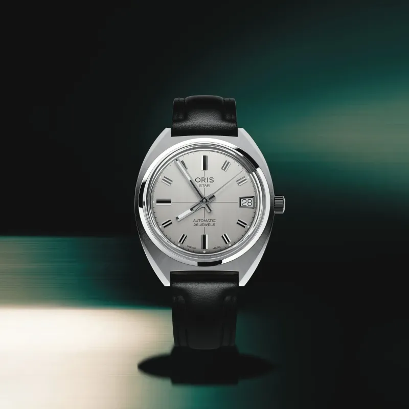 Oris Heritage Oris Star Edition, 35mm, automatic, leather strap, grey men's watch 01 733 7813 4151-Set