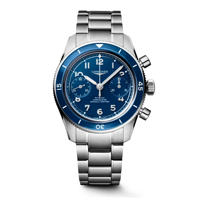 Longines Spirit Pilot Flyback Blau steel bracelet 39,5 mm Men’s Watch L3.721.4.93.6