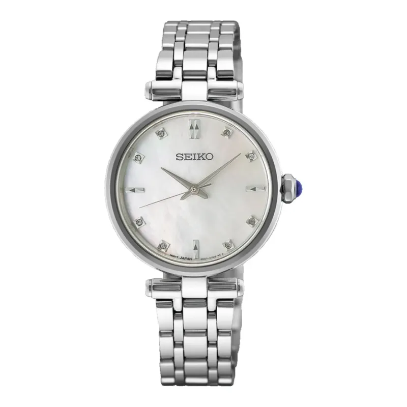 Seiko Classic Mother of Pearl Quartz 29 mm Stainless Steel Ladies Watch HGH005P1