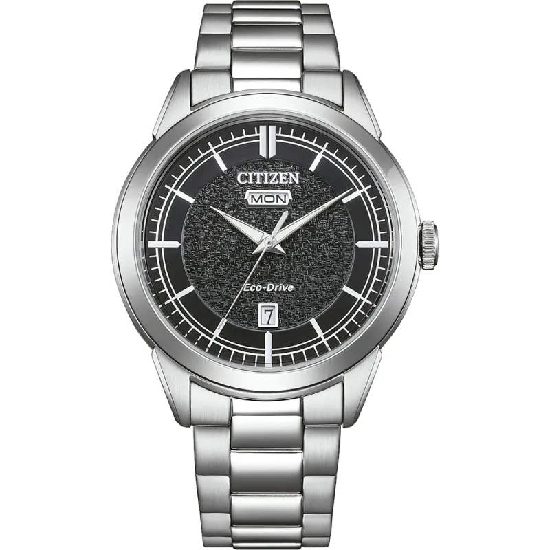 Citizen Eco-Drive Classic Day-Date Stainless Steel Black, 40.5mm Men's Watch AW0151-85EC