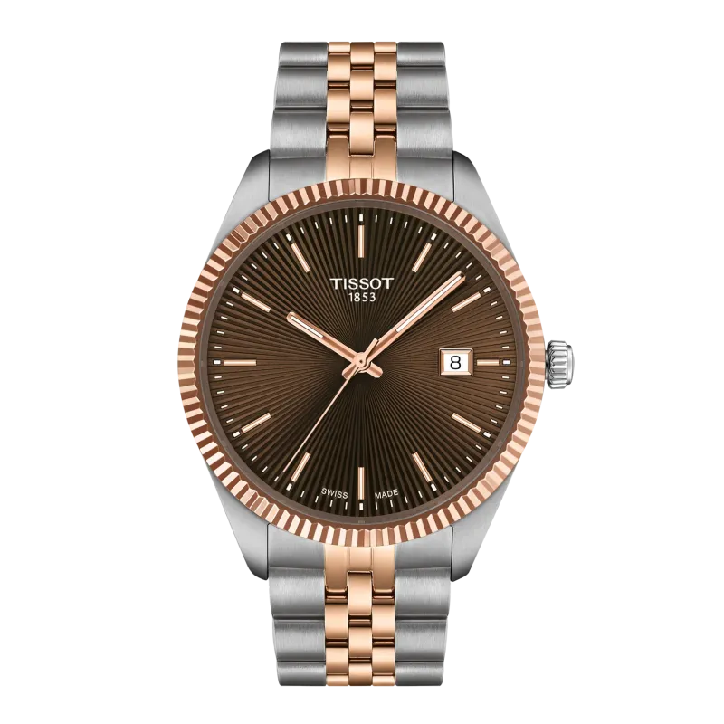 Tissot Ballade 40mm, Swiss Made quartz movement, brown rose gold men's watch T156.410.22.291.01