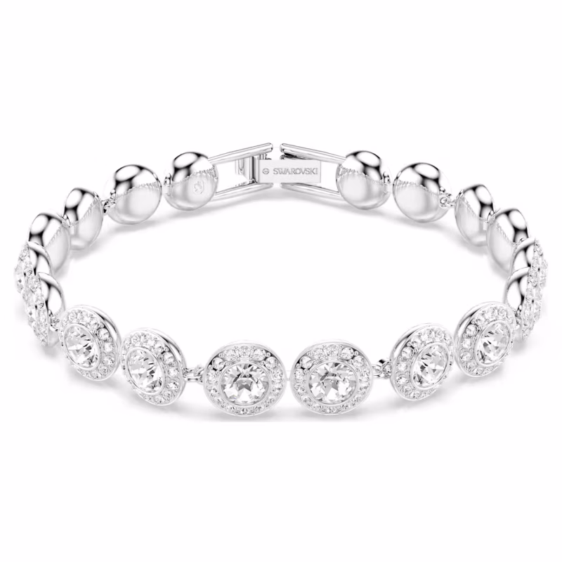 Swarovski Una Angelic bracelet, round cut, white, rhodium-plated