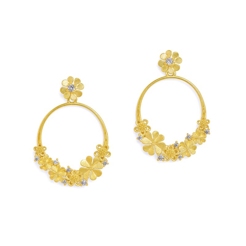 Bernd Wolf Kleerosa earrings design line Lucky Charm, zirconia, 24-carat gold-plated 1540027156