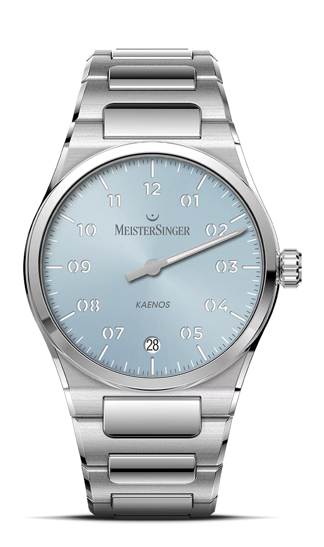 Meister Singer Kaenos, sunburst ice blue, automatic men's watch KS914
