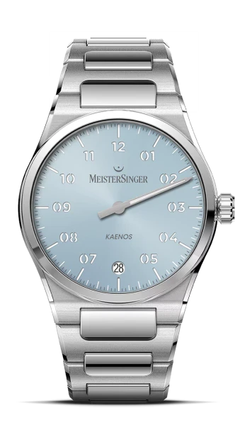 Meister Singer Kaenos, sunburst ice blue, automatic men's watch KS914
