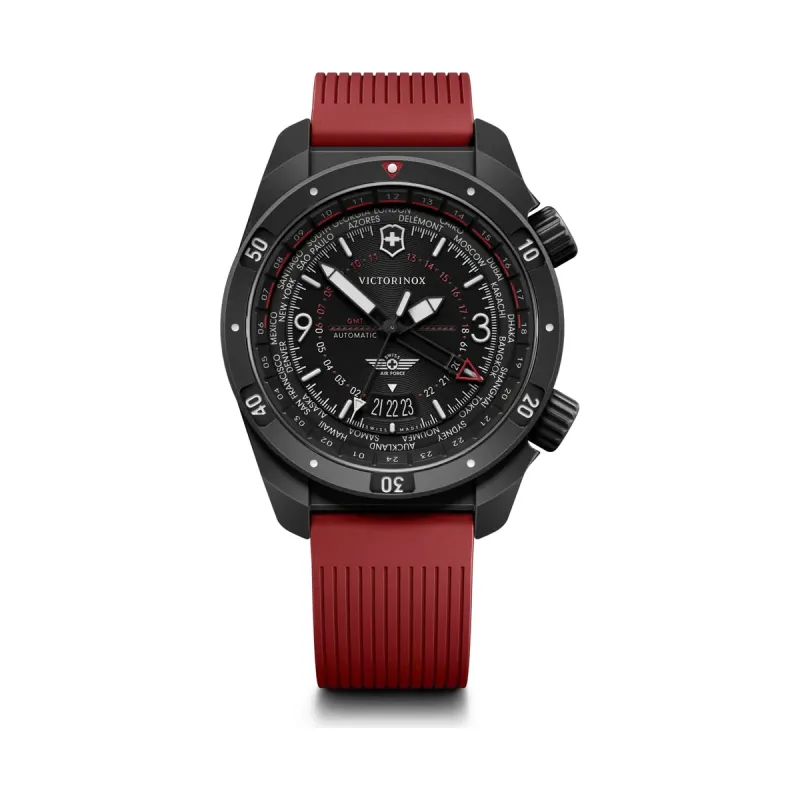 Victorinox Air Pro Automatic, red rubber strap, 43mm, 20 ATM men's watch 242006