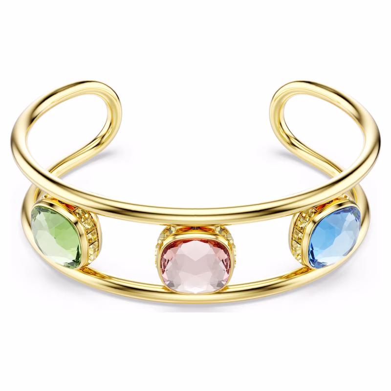 Swarovski Chroma Armreif Kissenschliff, Mehrfarbig, 18k vergoldet