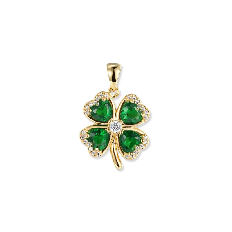 At the time, Calina cloverleaf pendant, emerald green zirconia, four clover leaves