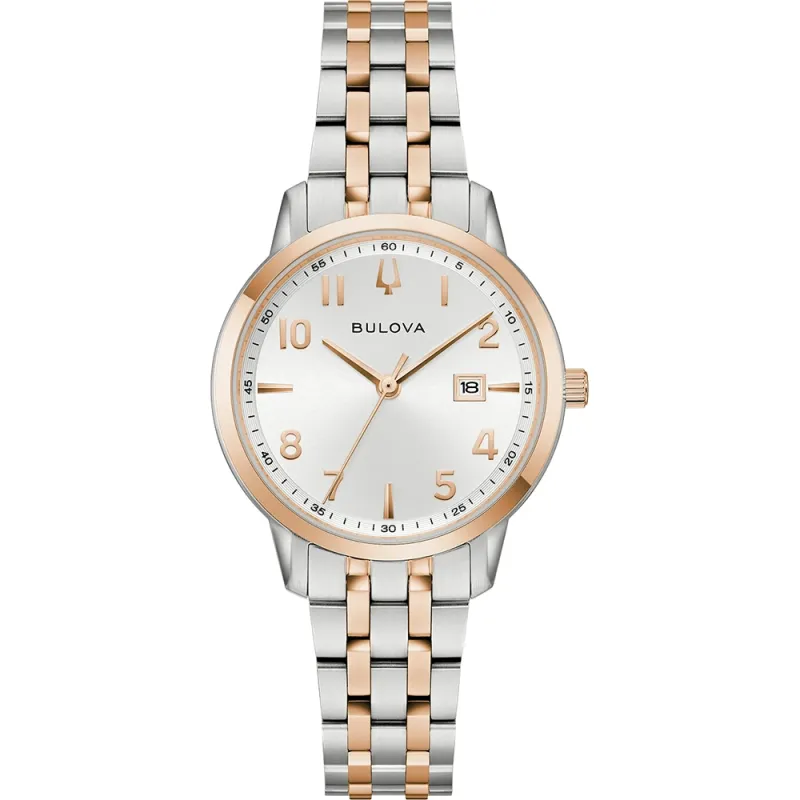 Bulova Classic Quartz, Stainless Steel Silver, 31mm Ladies' Watch 98M140
