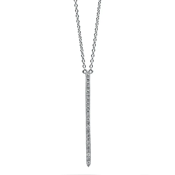 Necklace 750 white gold 14kt 23 brilliants. 0.14ct