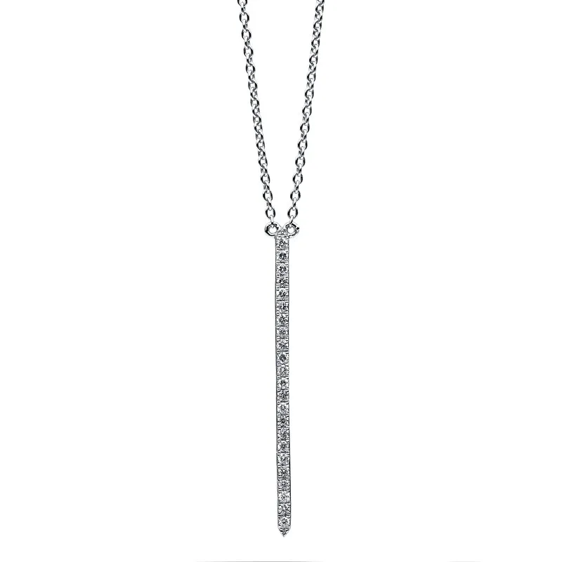 Necklace 750 white gold 14kt 23 brilliants. 0.14ct