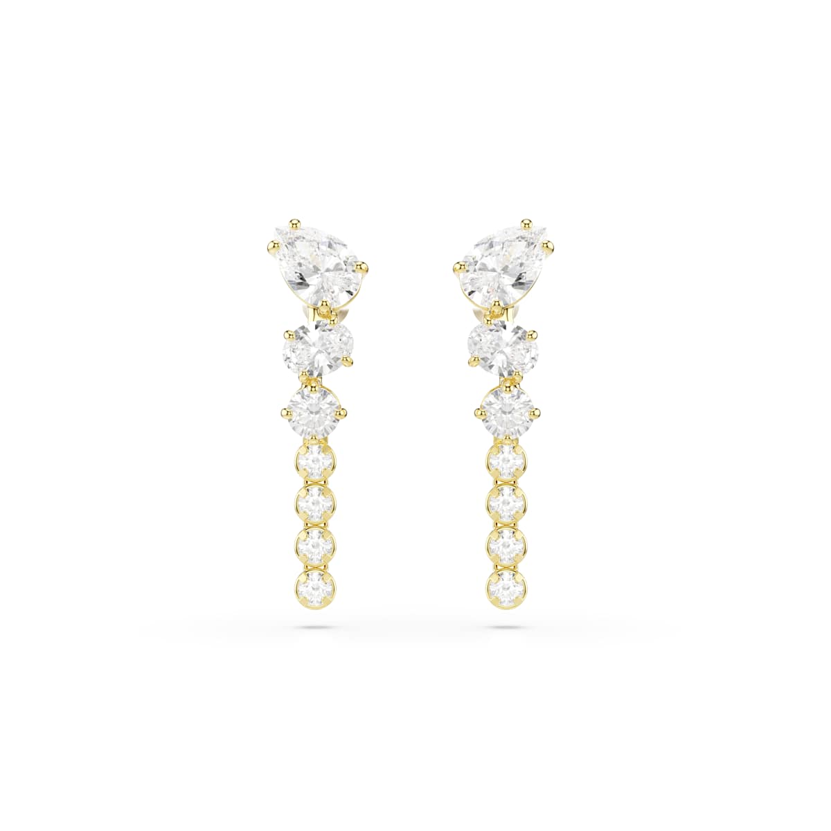 Swarovski Mesmera Ohrhänger, Verschiedene Schliffe, Weiß, Goldlegiert