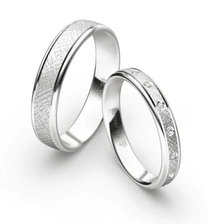 First Individual Love 3D White – Two pair of wedding rings Rauschmayer 72-03043 / 73-03043
