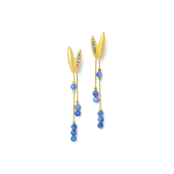 Bernd Wolf Venalis earrings kyanite-sapphire 925 sterling silver