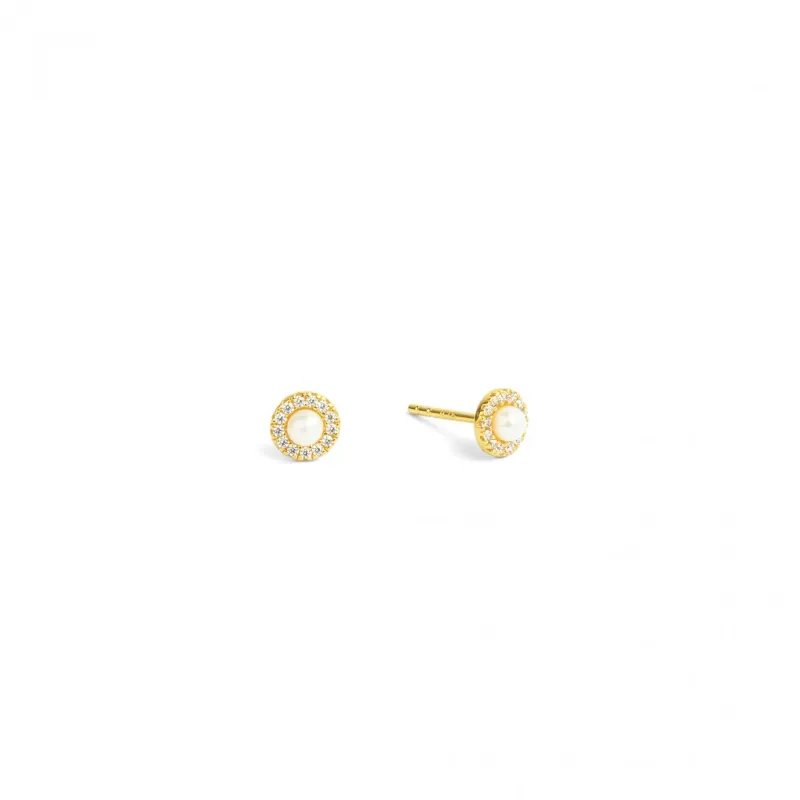 Bernd Wolf Arenia design line Sparkling Pavé plug, freshwater pearl, sterling silver 925