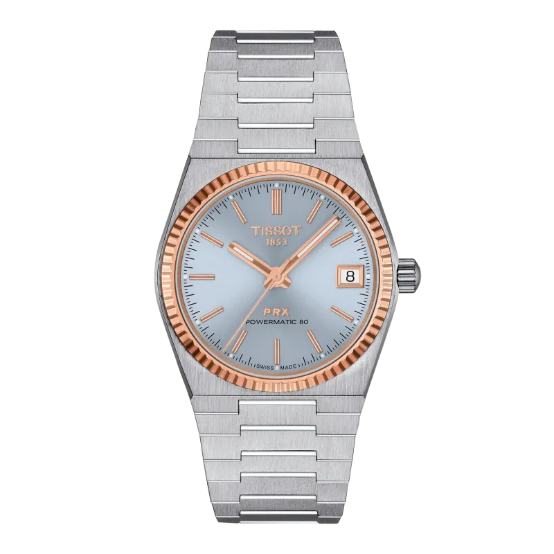 Tissot PRX Powermatic 80, automatic watch, gold bezel 35mm men's watch T931.207.41.351.00
