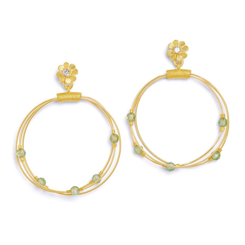 Bernd Wolf Rondelli earrings design line Lucky Charm, peridot, 24-carat gold-plated 1530014746