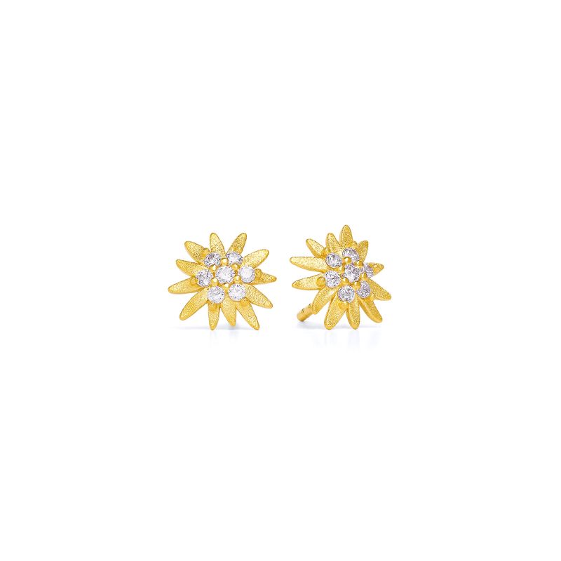 Bernd Wolf Edelweiss Design Line Mountain World Plug, Gold, Sterling Silver 925