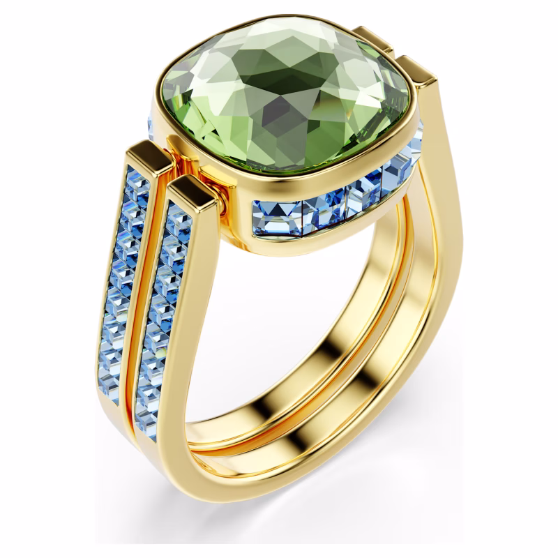 Swarovski Chroma Ring Kissenschliff, Mehrfarbig, 18k vergoldet, Gr. 55