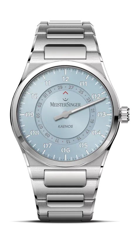 MeisterSinger Kaenos Open Date Sun-Brushed Ice Blue Men's Watch KSOD914