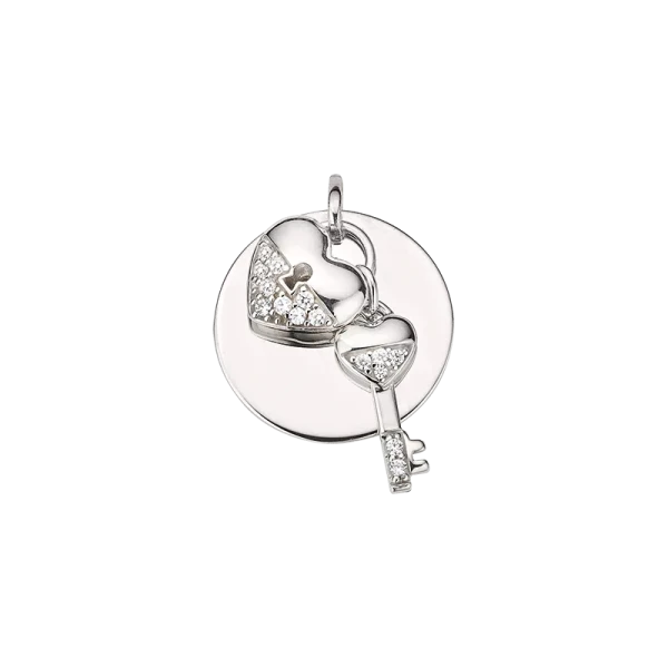CEM 925 silver engraving plate with heart and key BAH905418
