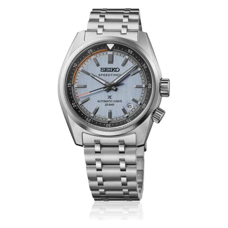 Seiko Prospex Speedtimer Automatic Light Blue Steel Bracelet Mens Watch HBC003J1