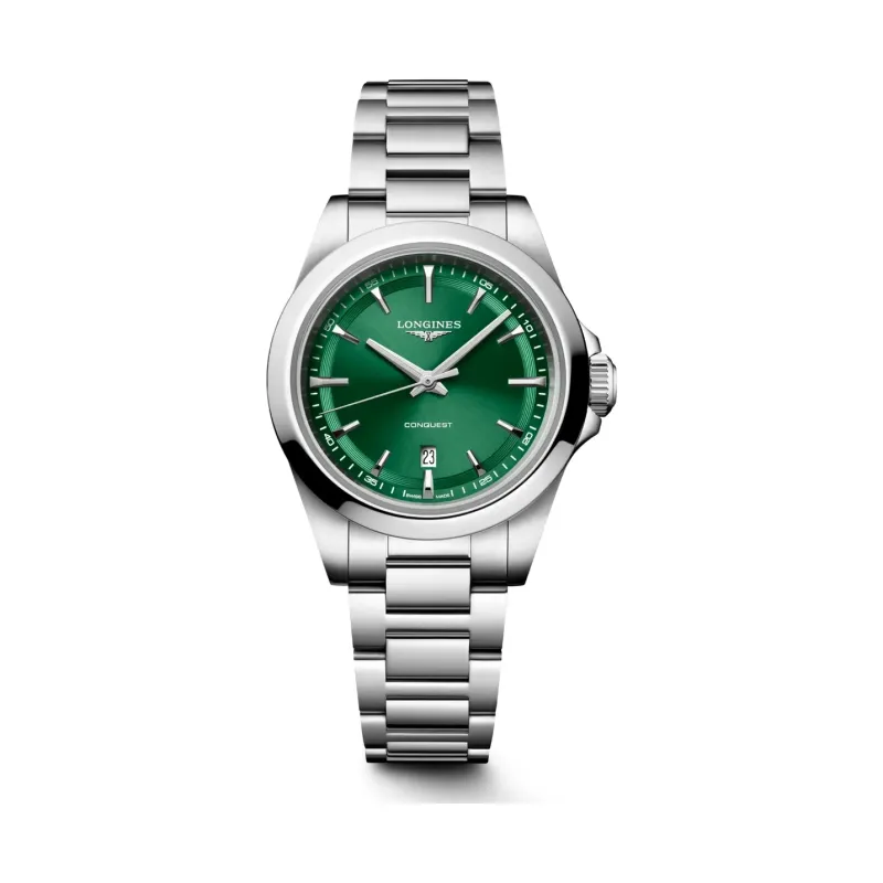 Longines Conquest Grün steel bracelet 30 mm Women’s Watch L3.350.4.09.6
