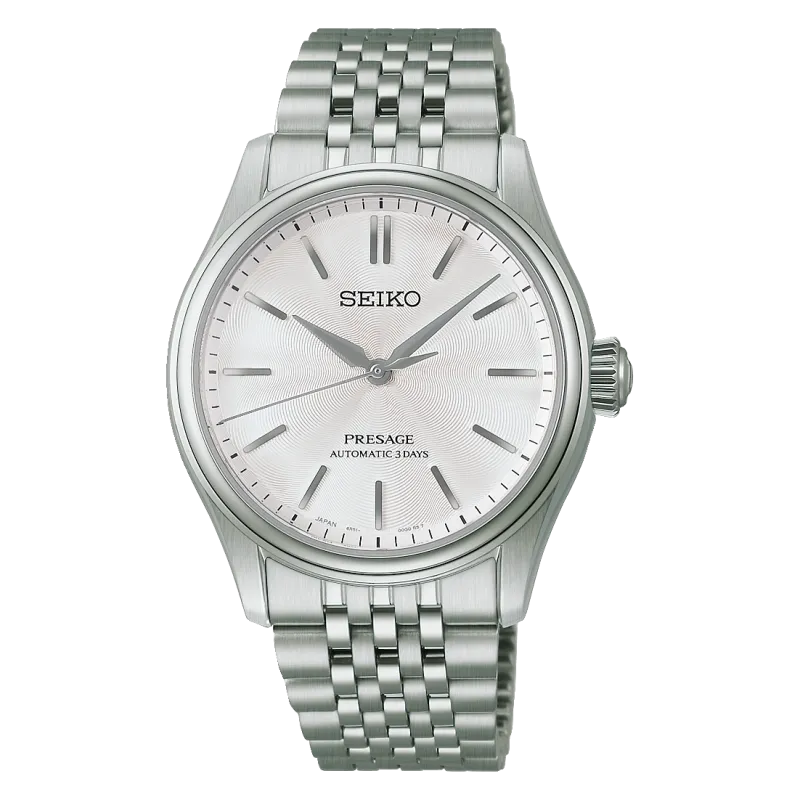 Seiko Presage Automatic 3-Hand Watch, 72-Hour Power Reserve, Stainless Steel, White Men's Watch HCC001J1