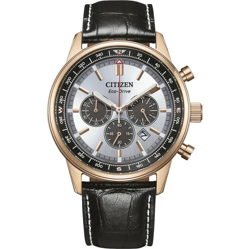 Citizen Eco-Drive Classic Chronograph Rose Gold Stainless Steel Case, 42 mm Men's Watch CA4723-03A
