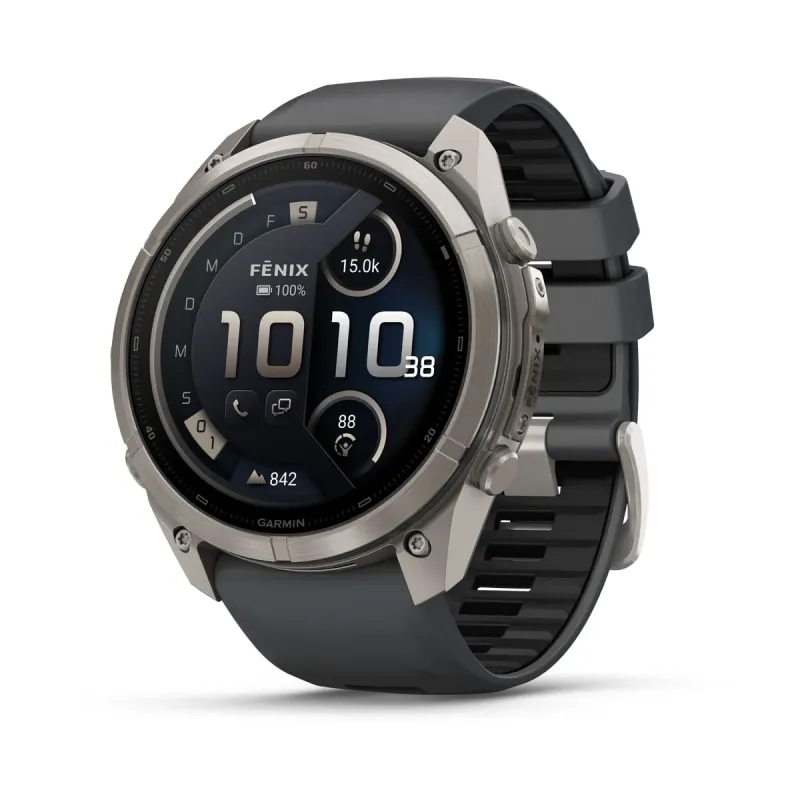 Garmin fēnix® 9 Pro inReach® - 51 mm AMOLED Sapphire Titanium with Graphite/Black Silicone Band 010-04337-21