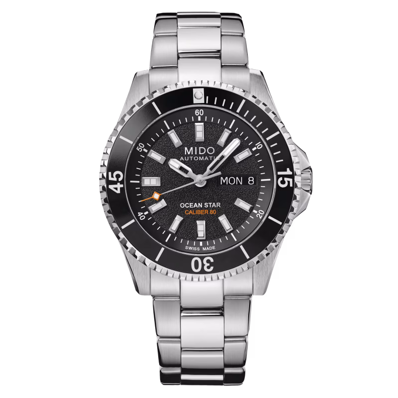 Mido Ocean Star 200, 41mm, automatic, 80-hour power reserve, stainless steel, black men's watch M026.930.11.051.00