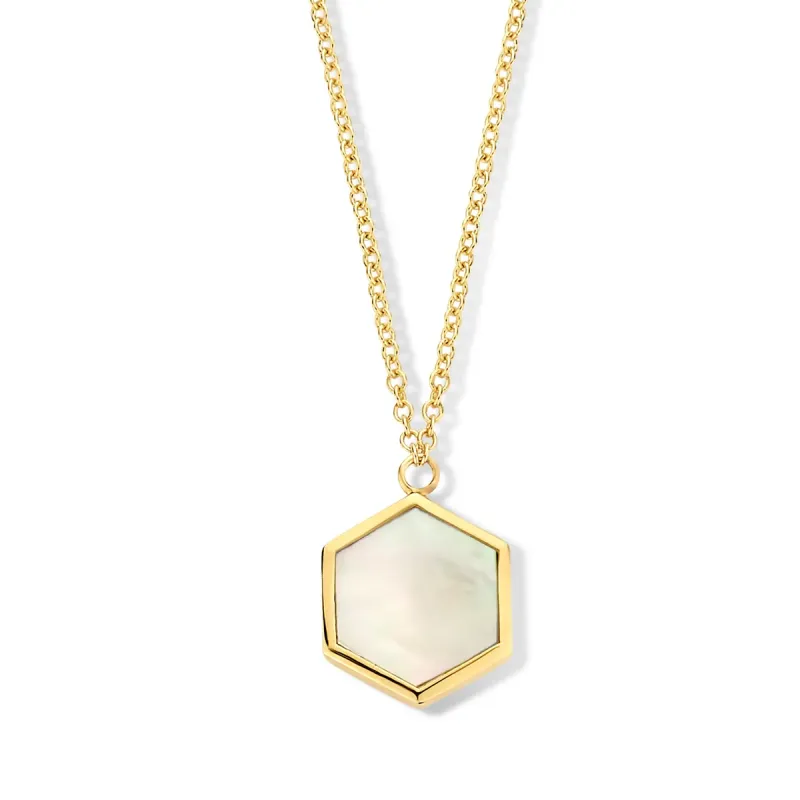 Eolo necklace in 18 carat yellow gold set with mother of pearl 065270N