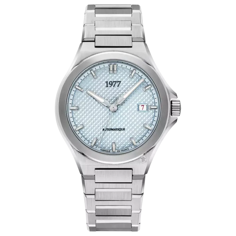 1977 ARSENE Automatik, 41 mm, Zifferblatt Gletscherblau, Edelstahlband 904L, Men's Watch 1977P02191